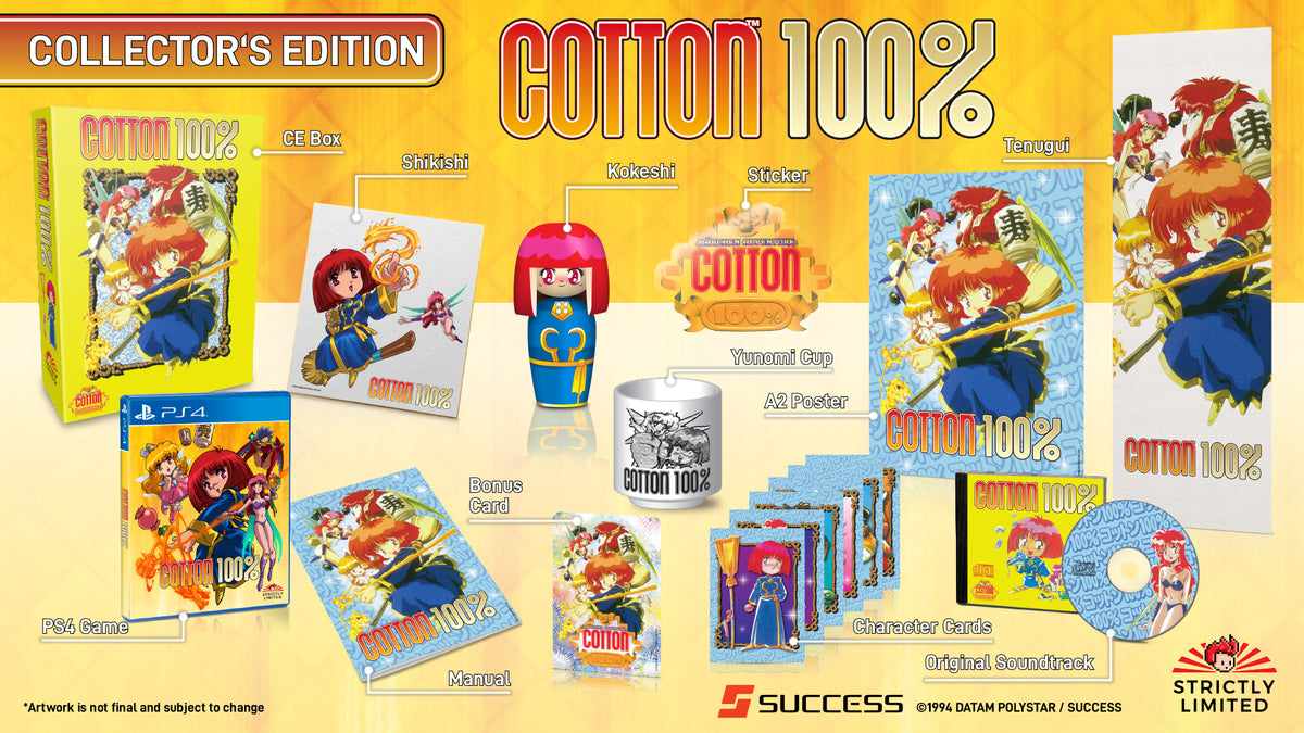 Cotton 100% Collector's Edition PS4 Strictly Limited Games (800Ex!)+PostCard NEW
