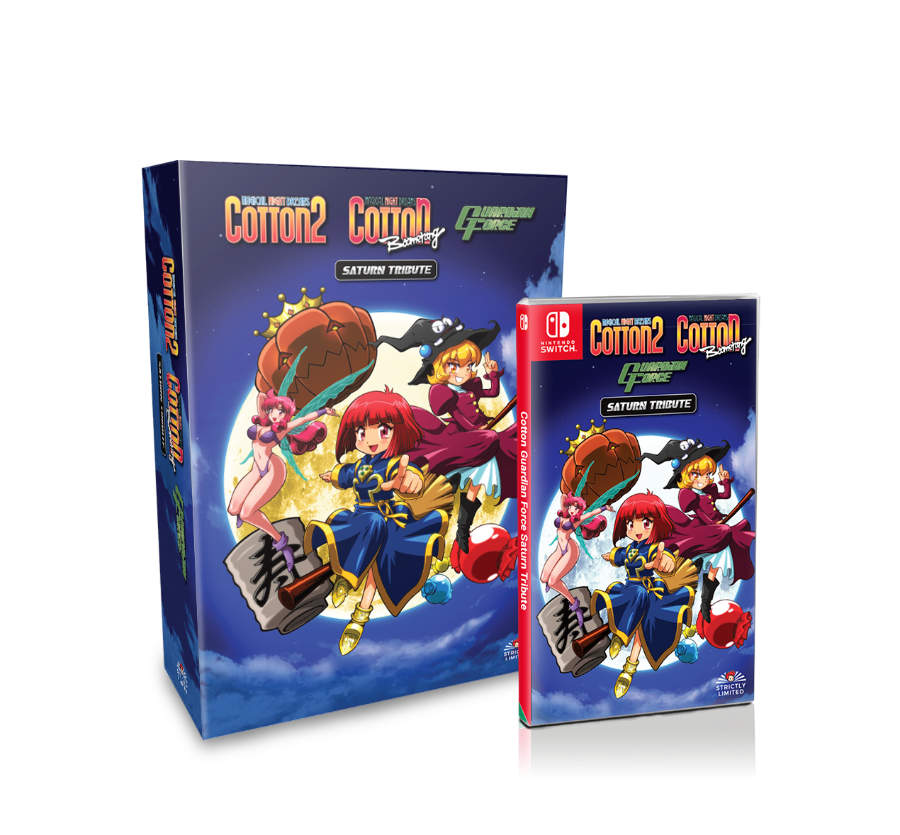 ニンテンドースイッチソフト　EU版 COTTON GUARDIAN FORCE SATURN TRIBUTE [COLLECTOR’S EDITION](状態：湯のみ欠品) CGF-MockUp_CE-Box-NSW-game.png